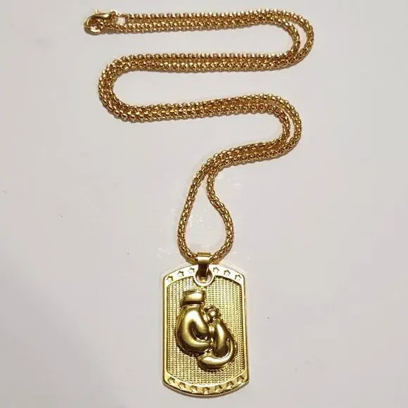 Golden Gloves Boxing Necklace Fighter PendantUFC Christmas Birthday Gift New!!